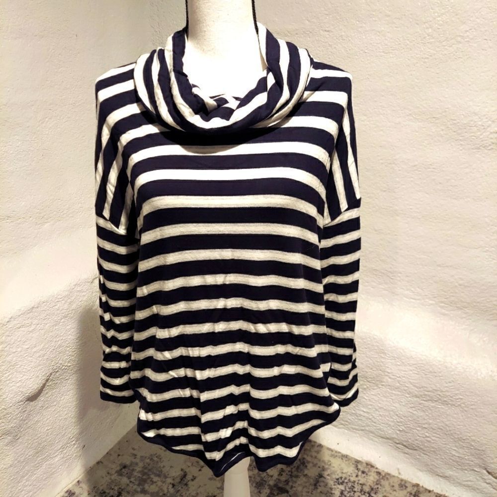 LOU & Grey Top Blue And White Striped Womens Size Medium - Picture 2 of 6